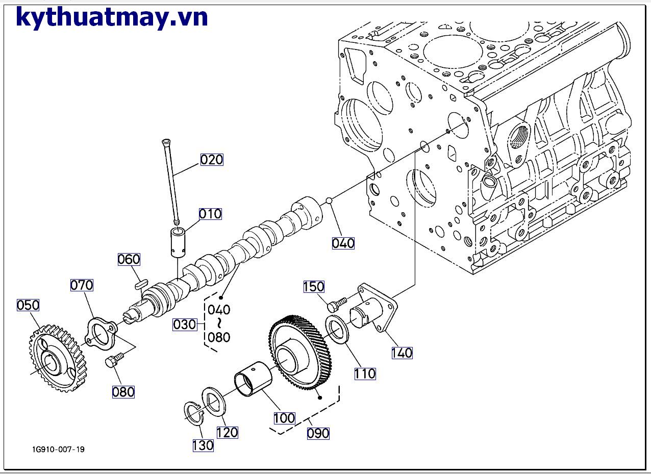 Trục cam và trục bánh răng không tải